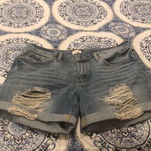 Sneak Peak distressed shorts